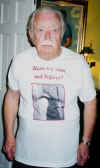 Bill models his fan club t-shirt,
created especially for this event.