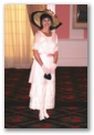 Sherry models a pretty 1912 dress